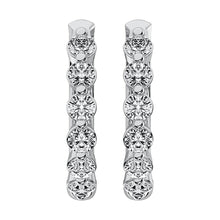 14K White Gold 1/2 Ct.Tw. Diamond Hoop Earrings