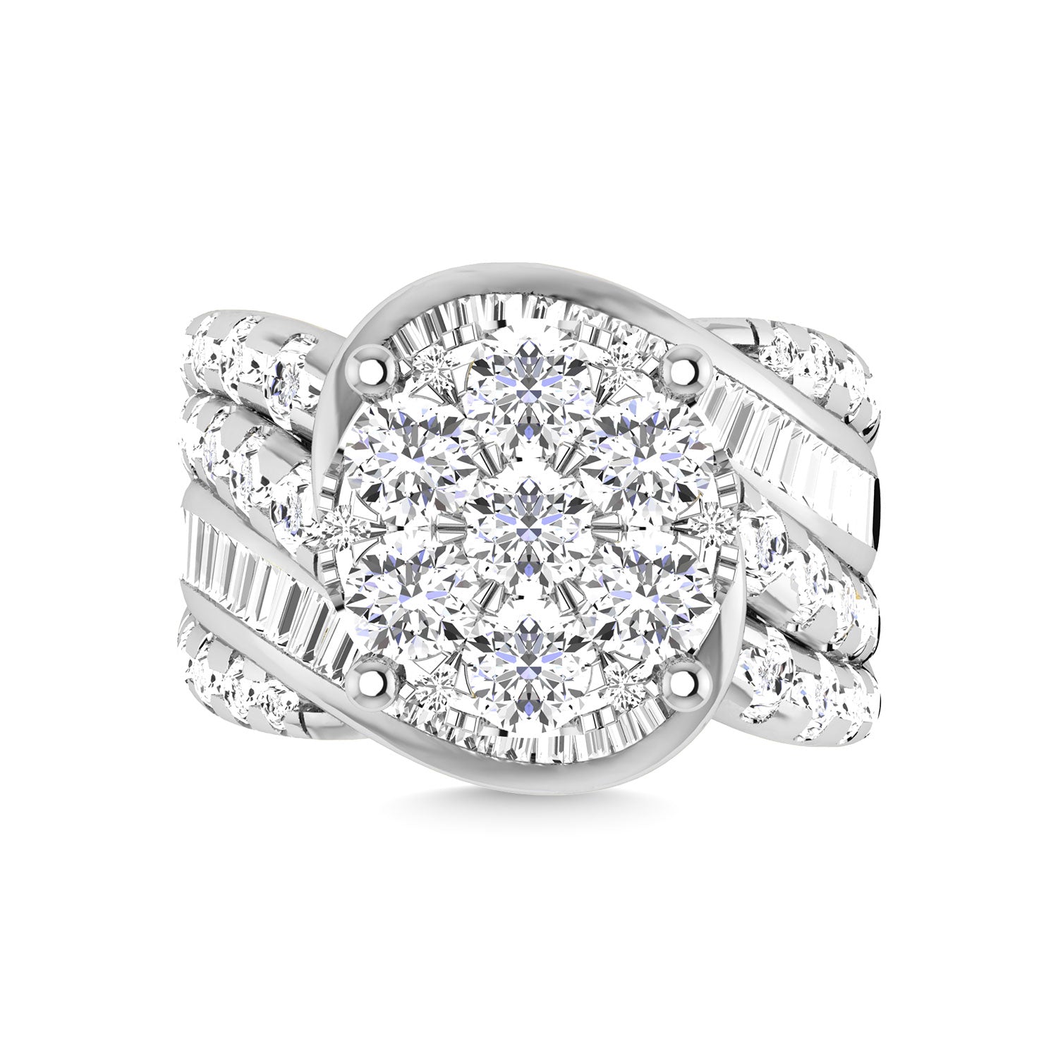Diamond 4 Ct.Tw. Cluster Engagement Ring in 10K White Gold