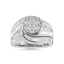 Diamond 2 Ct.Tw. Cluster Engagement Ring in 10K White Gold
