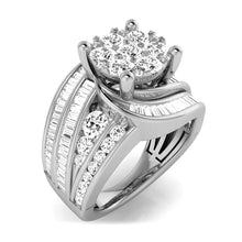 Diamond 2 Ct.Tw. Cluster Engagement Ring in 10K White Gold