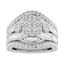 Diamond 2 Ct.Tw. Cluster Engagement Ring in 14K White Gold