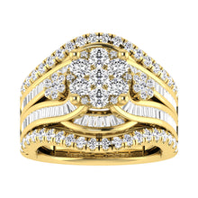 Diamond 2 Ct.Tw. Cluster Engagement Ring in 14K Yellow Gold