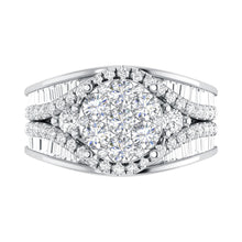 Diamond 2 Ct.Tw. Cluster Engagement Ring in 14K White Gold