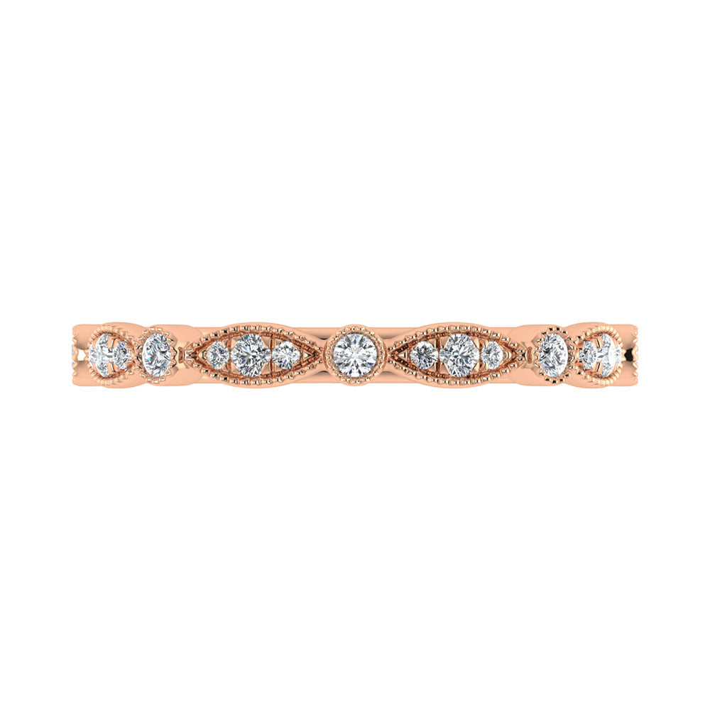 Diamond 1/6 Ct.Tw. Stack Band in 10K Rose Gold