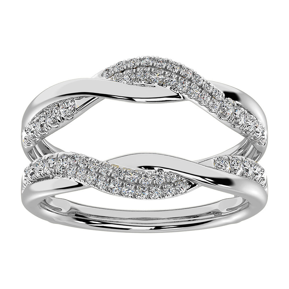 10K White Gold 1/2 Ct.Tw. Diamond Guard Ring