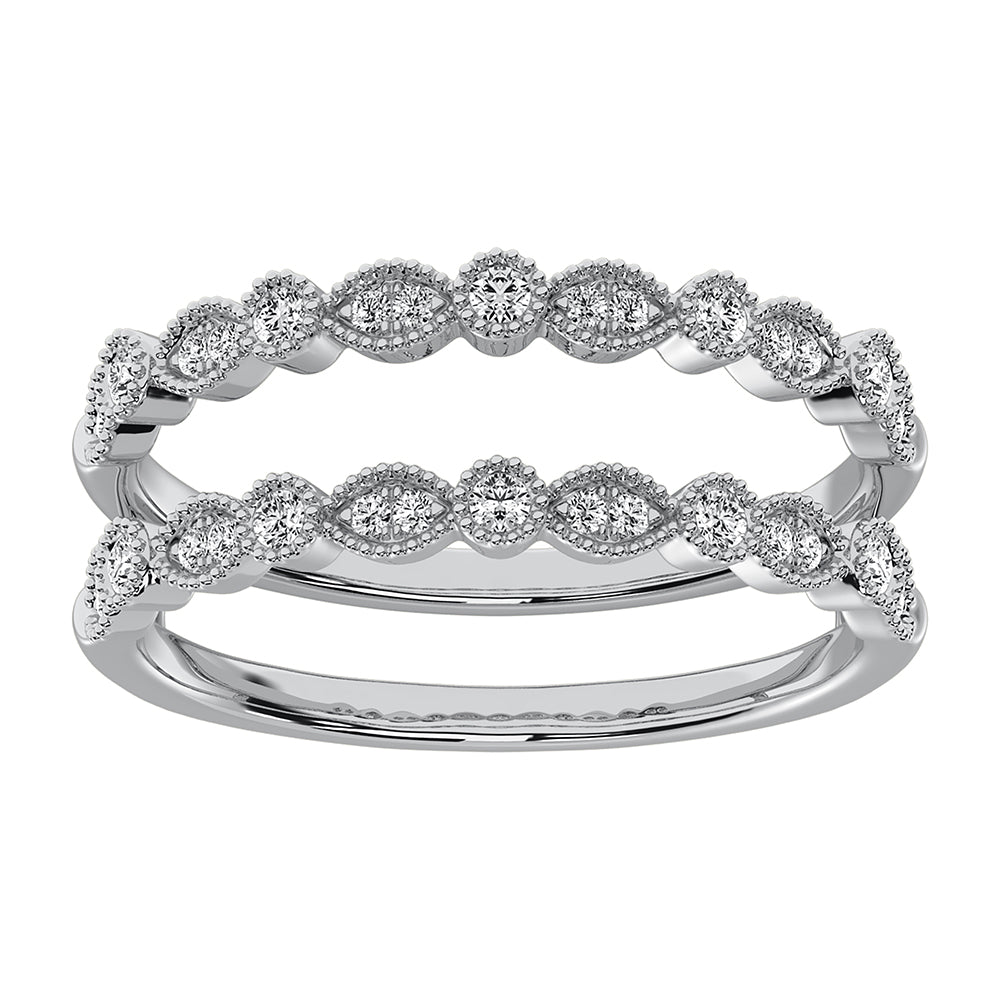 10K White Gold 1/2 Ct.Tw. Diamond Guard Ring