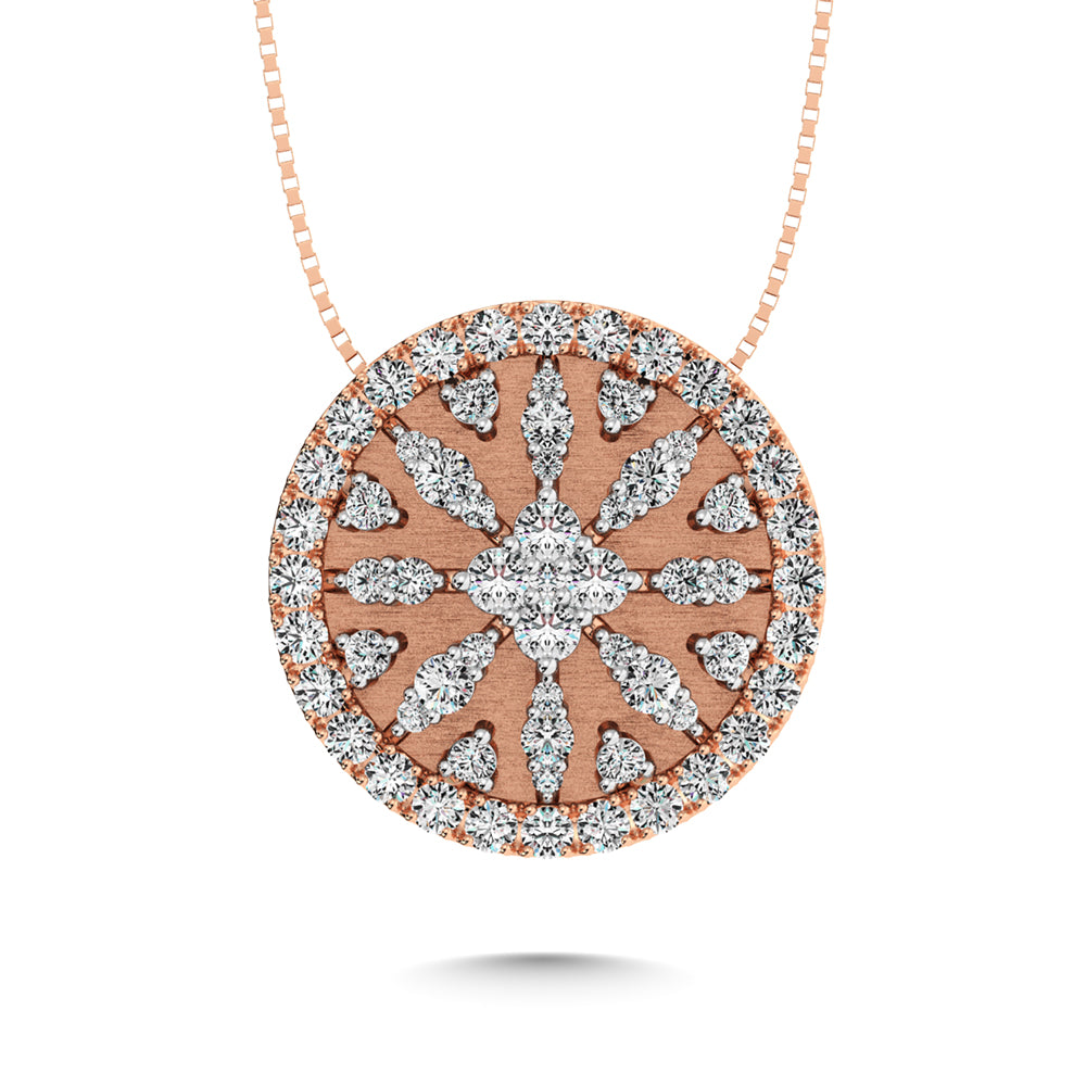 14K Rose Gold 1 Ct.Tw. Diamond Disc Fashion Pendant