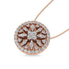 14K Rose Gold 1 Ct.Tw. Diamond Disc Fashion Pendant