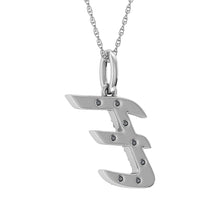 Diamond 1/8 Ct.Tw. Letter E Pendant in 10K White Gold - thediamondsq