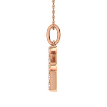 Diamond 1/8 Ct.Tw. Letter F Pendant in 10K Rose Gold - thediamondsq