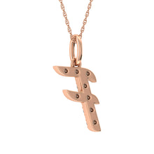 Diamond 1/8 Ct.Tw. Letter F Pendant in 10K Rose Gold - thediamondsq