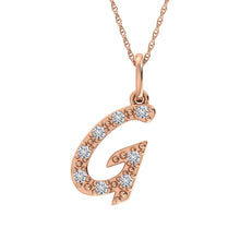 Diamond 1/8 Ct.Tw. Letter G Pendant in 10K Rose Gold - thediamondsq