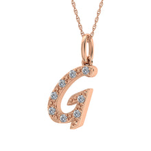 Diamond 1/8 Ct.Tw. Letter G Pendant in 10K Rose Gold - thediamondsq