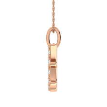 Diamond 1/8 Ct.Tw. Letter H Pendant in 10K Rose Gold - thediamondsq