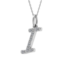 Diamond 1/8 Ct.Tw. Letter I Pendant in 10K White Gold - thediamondsq