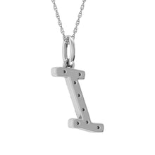 Diamond 1/8 Ct.Tw. Letter I Pendant in 10K White Gold - thediamondsq