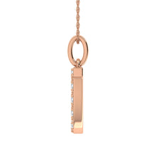 Diamond 1/8 Ct.Tw. Letter J Pendant in 10K Rose Gold - thediamondsq