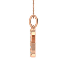 Diamond 1/8 Ct.Tw. Letter K Pendant in 10K Rose Gold - thediamondsq