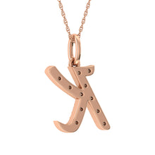 Diamond 1/8 Ct.Tw. Letter K Pendant in 10K Rose Gold - thediamondsq