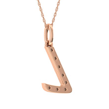 Diamond 1/8 Ct.Tw. Letter L Pendant in 10K Rose Gold - thediamondsq