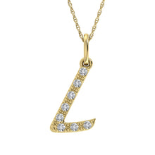 Diamond 1/8 Ct.Tw. Letter L Pendant in 10K Yellow Gold - thediamondsq