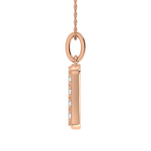 Diamond 1/8 Ct.Tw. Letter M Pendant in 10K Rose Gold - thediamondsq
