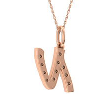 Diamond 1/8 Ct.Tw. Letter N Pendant in 10K Rose Gold - thediamondsq
