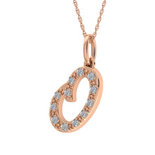 Diamond 1/8 Ct.Tw. Letter O Pendant in 10K Rose Gold - thediamondsq