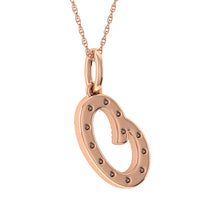 Diamond 1/8 Ct.Tw. Letter O Pendant in 10K Rose Gold - thediamondsq