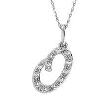 Diamond 1/8 Ct.Tw. Letter O Pendant in 10K White Gold - thediamondsq