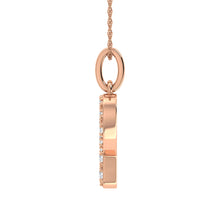Diamond 1/8 Ct.Tw. Letter P Pendant in 10K Rose Gold - thediamondsq