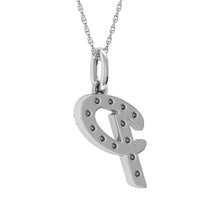Diamond 1/8 Ct.Tw. Letter P Pendant in 10K White Gold - thediamondsq