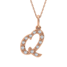 Diamond 1/8 Ct.Tw. Letter Q Pendant in 10K Rose Gold - thediamondsq