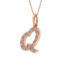 Diamond 1/8 Ct.Tw. Letter Q Pendant in 10K Rose Gold - thediamondsq