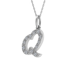 Diamond 1/8 Ct.Tw. Letter Q Pendant in 10K White Gold - thediamondsq