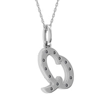 Diamond 1/8 Ct.Tw. Letter Q Pendant in 10K White Gold - thediamondsq