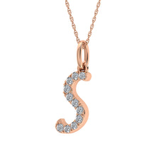 Diamond 1/8 Ct.Tw. Letter S Pendant in 10K Rose Gold - thediamondsq