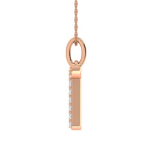 Diamond 1/8 Ct.Tw. Letter T Pendant in 10K Rose Gold - thediamondsq