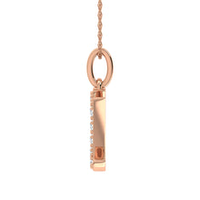 Diamond 1/8 Ct.Tw. Letter U Pendant in 10K Rose Gold - thediamondsq