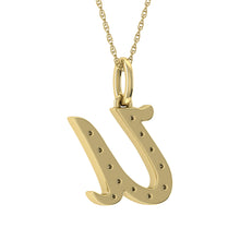 Diamond 1/8 Ct.Tw. Letter U Pendant in 10K Yellow Gold - thediamondsq