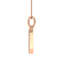 Diamond 1/8 Ct.Tw. Letter V Pendant in 10K Rose Gold - thediamondsq