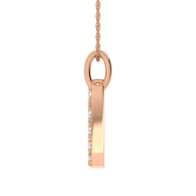 Diamond 1/8 Ct.Tw. Letter W Pendant in 10K Rose Gold - thediamondsq