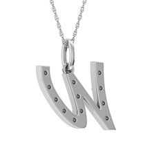 Diamond 1/8 Ct.Tw. Letter W Pendant in 10K White Gold - thediamondsq