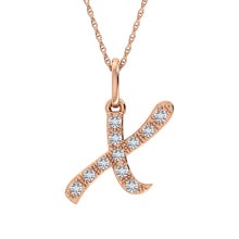Diamond 1/8 Ct.Tw. Letter X Pendant in 10K Rose Gold - thediamondsq