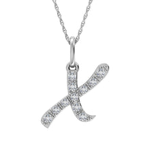 Diamond 1/8 Ct.Tw. Letter X Pendant in 10K White Gold - thediamondsq