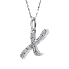 Diamond 1/8 Ct.Tw. Letter X Pendant in 10K White Gold - thediamondsq
