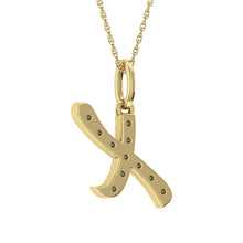 Diamond 1/8 Ct.Tw. Letter X Pendant in 10K Yellow Gold - thediamondsq