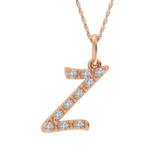 Diamond 1/8 Ct.Tw. Letter Z Pendant in 10K Rose Gold - thediamondsq
