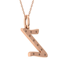 Diamond 1/8 Ct.Tw. Letter Z Pendant in 10K Rose Gold - thediamondsq