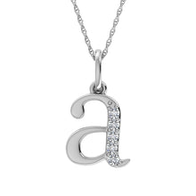 Diamond 1/20 Ct.Tw. Letter A Pendant in 10K White Gold - thediamondsq